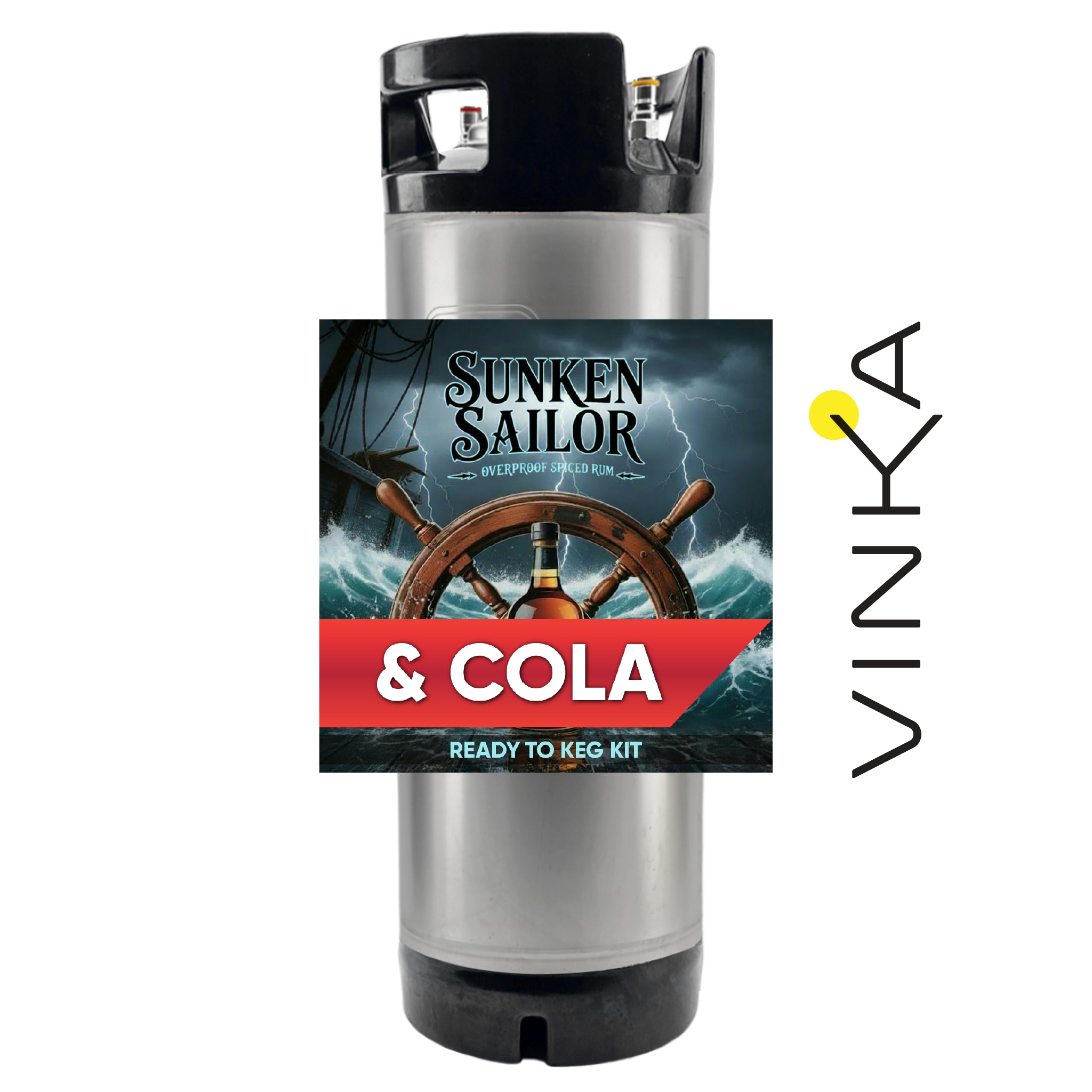 Vinka Sunken Sailor & Cola ready-to-keg kit on a white background