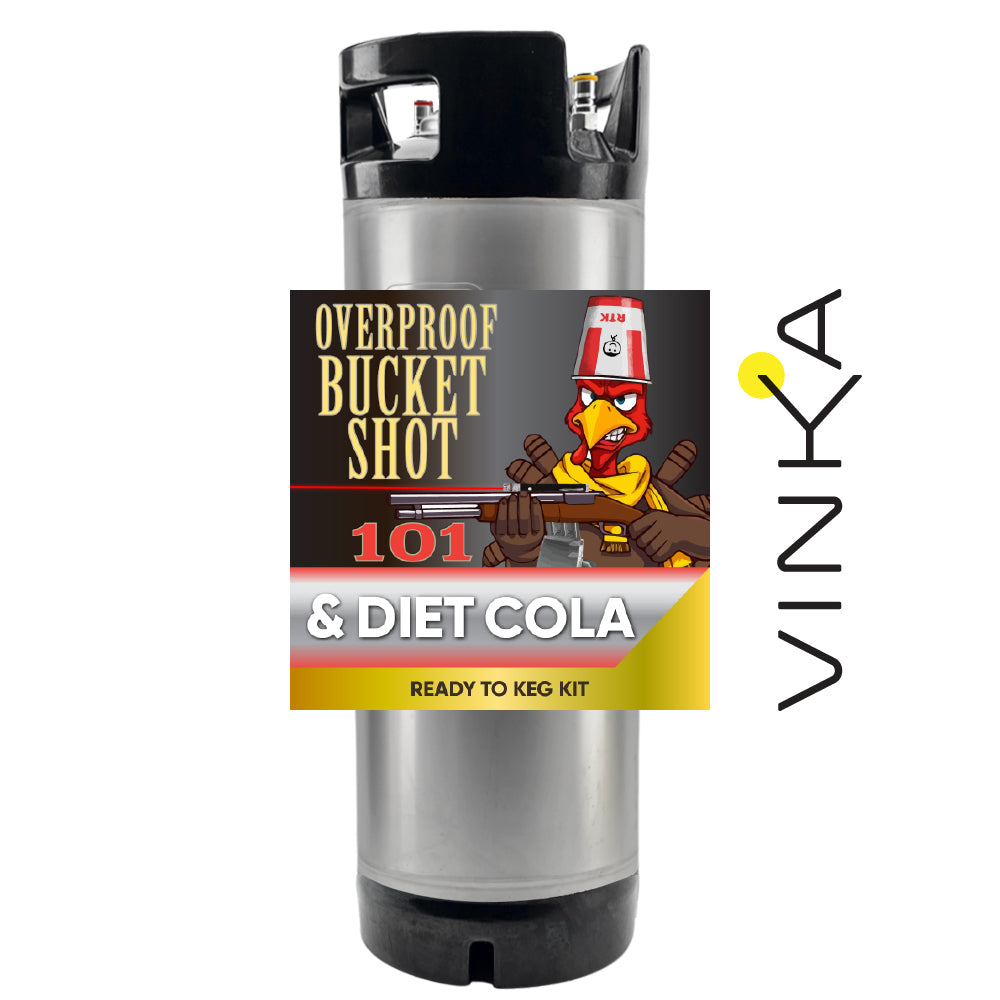 Vinka brand keg kit with cartoon character on label against a white background