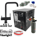 Using the maximum pressure reducer of 70psi water inlet pressure, with a gas pressure of 60psi on the regulator. You'll be able to dispense up to 200L with a 2.6kg Cylinder, and 500L of Sodawater with a 6kg Cylinder. The savings there speak for themselves!