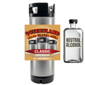 Queensland Hard Ginger Beer kit and neutral alcohol bottle on a white background