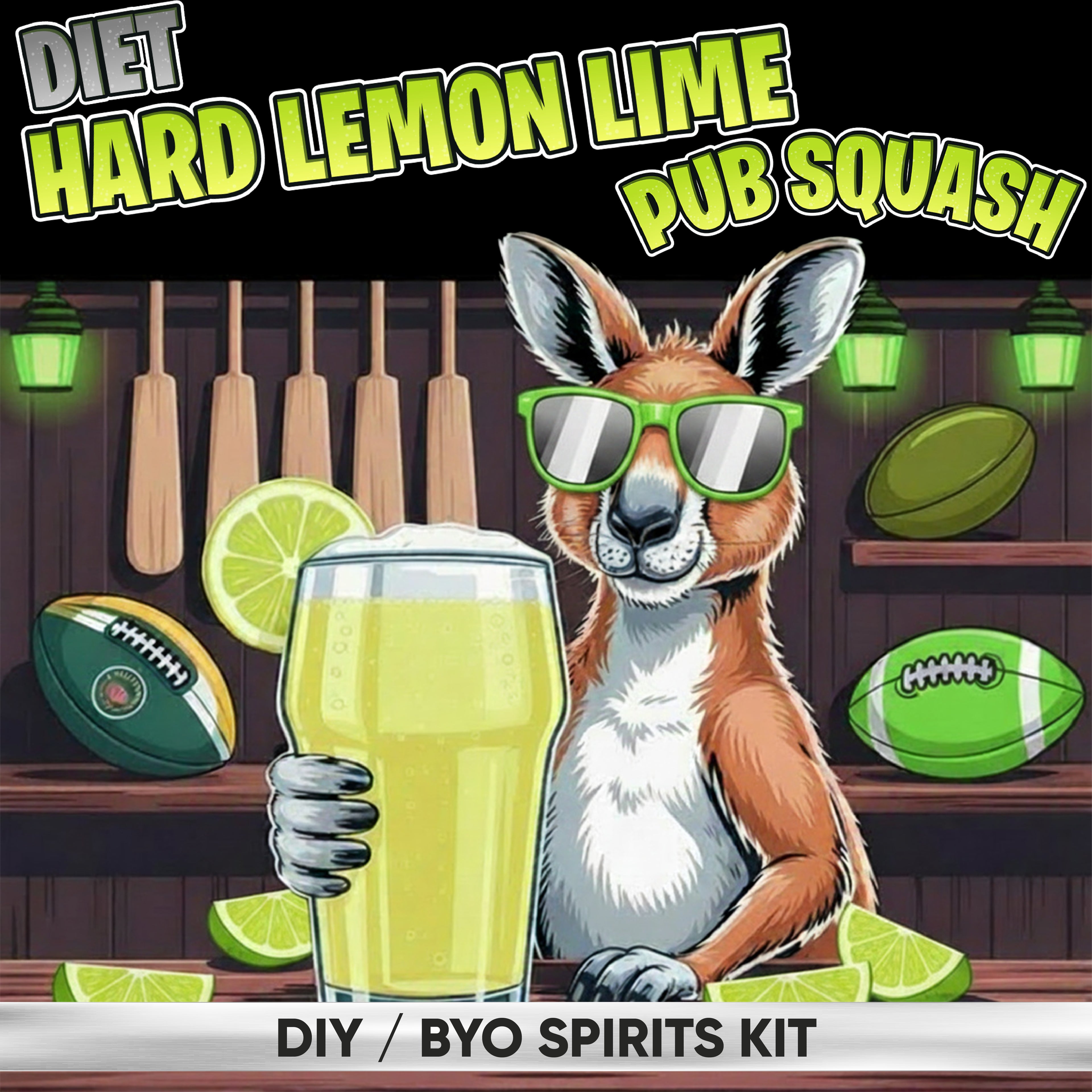 Hard Lemon-Lime Pub Squash - Diet - DIY ~ BYO Spirits Keg Mix Kit