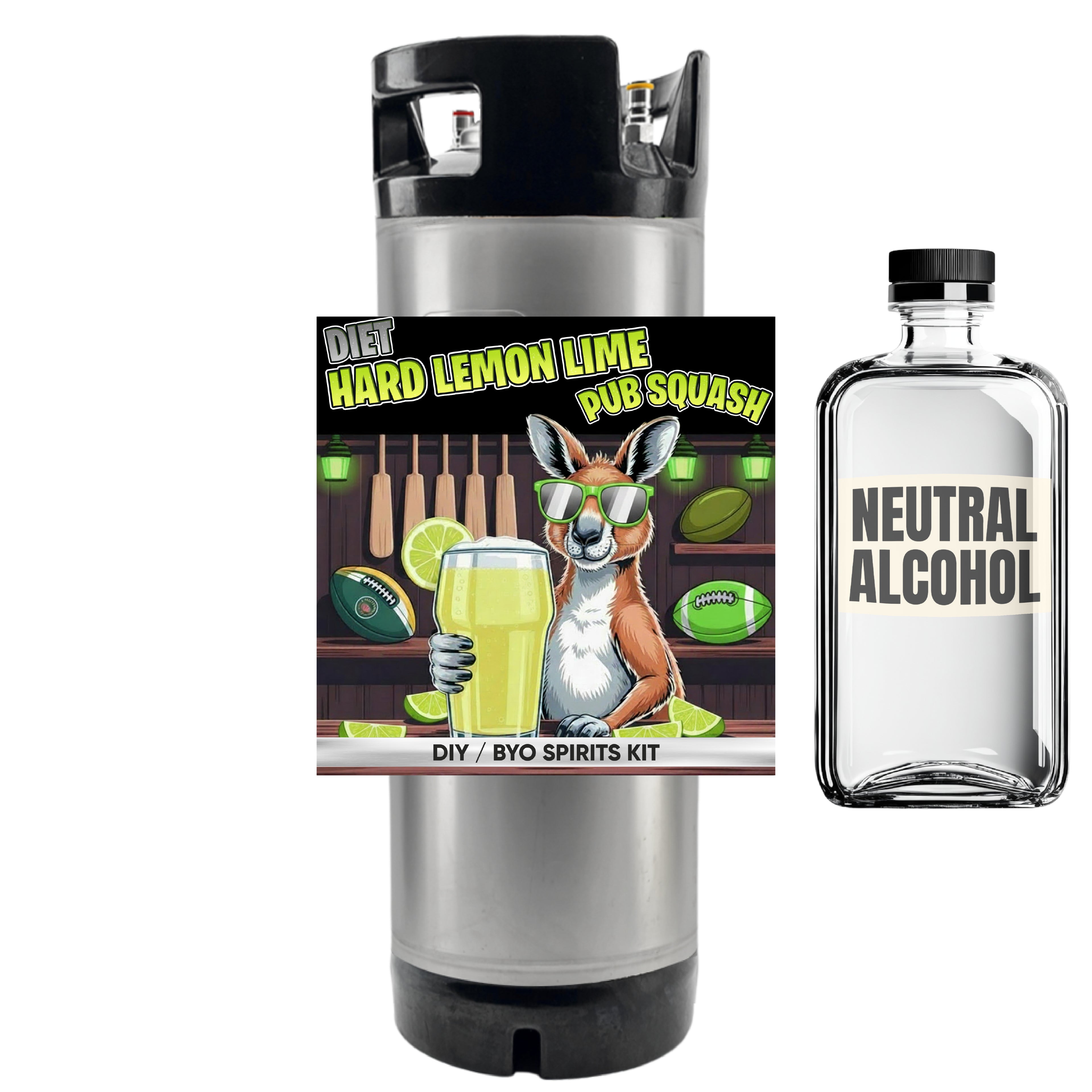 Hard Lemon-Lime Pub Squash - Diet - DIY ~ BYO Spirits Keg Mix Kit