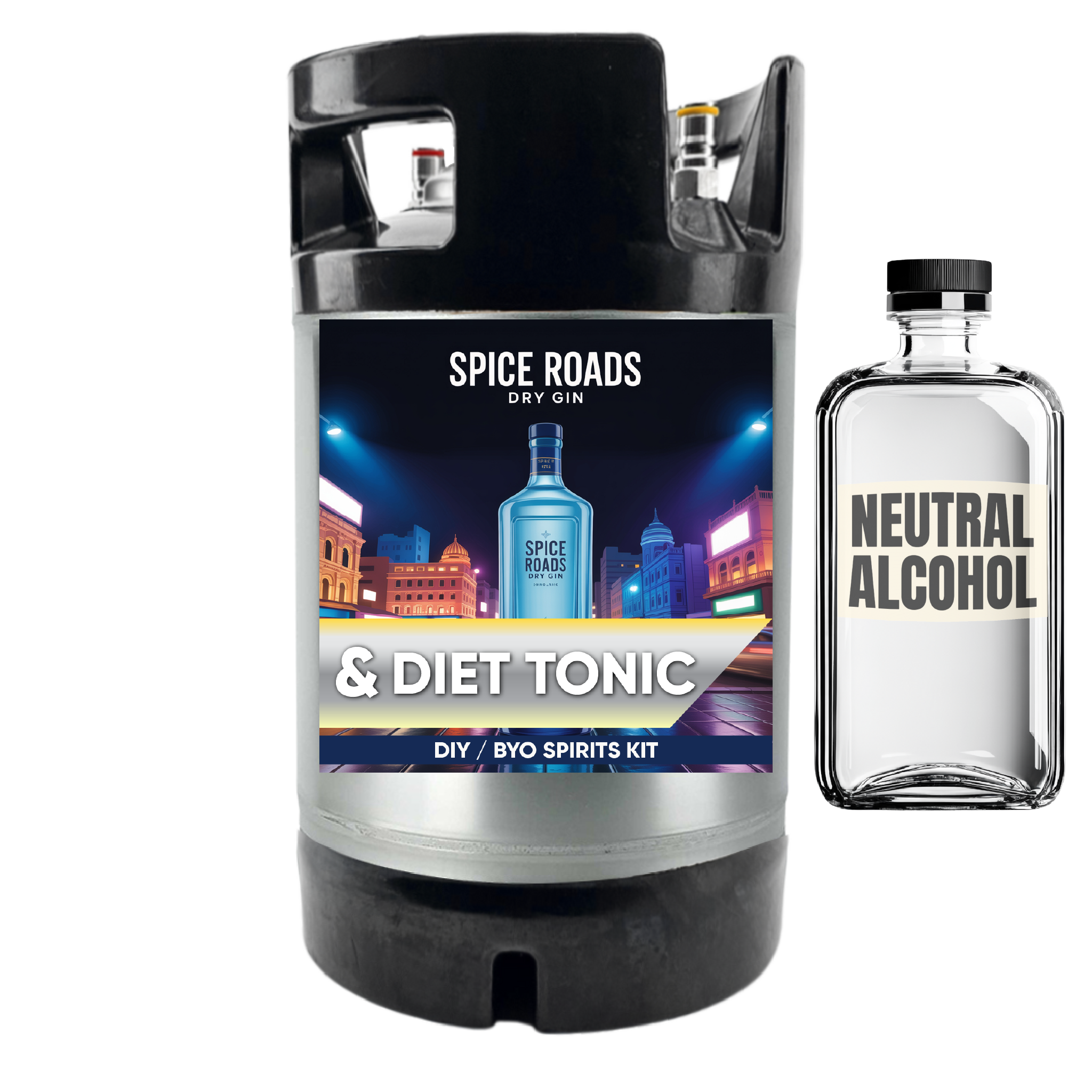 Spice Roads Dry Gin and Diet Tonic - DIY ~ BYO Spirits Keg Kit 9.5L