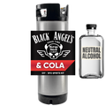 Black Angel's Tennessee Bourbon & Cola DIY/Byo spirits kit with a bottle of neutral alcohol on a white background