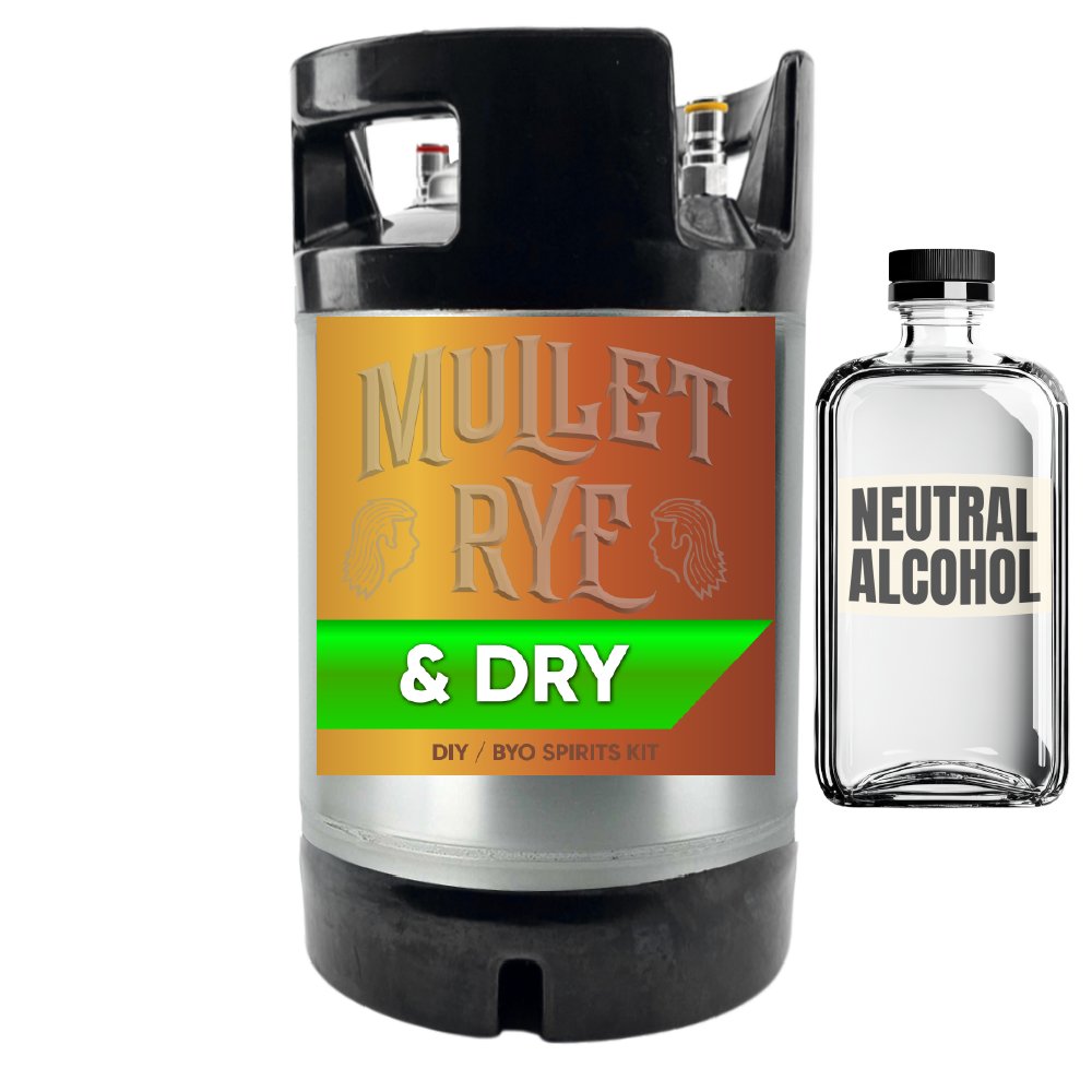 Dinker Rye Mullet Rye and Dry (Rye Whiskey) - DIY ~ BYO Spirits Keg Kit – KegLand