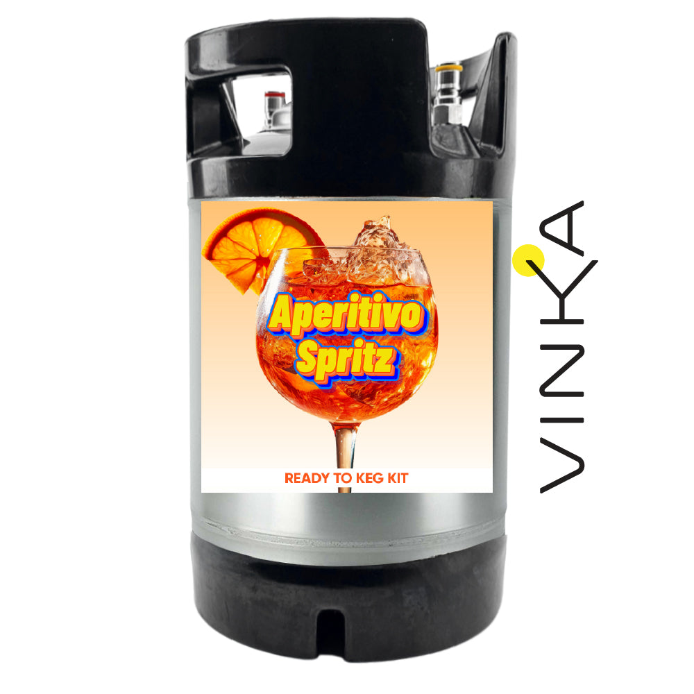 Vinka Aperitivo Spritz ready-to-keg kit with a graphic of a drink on a white background