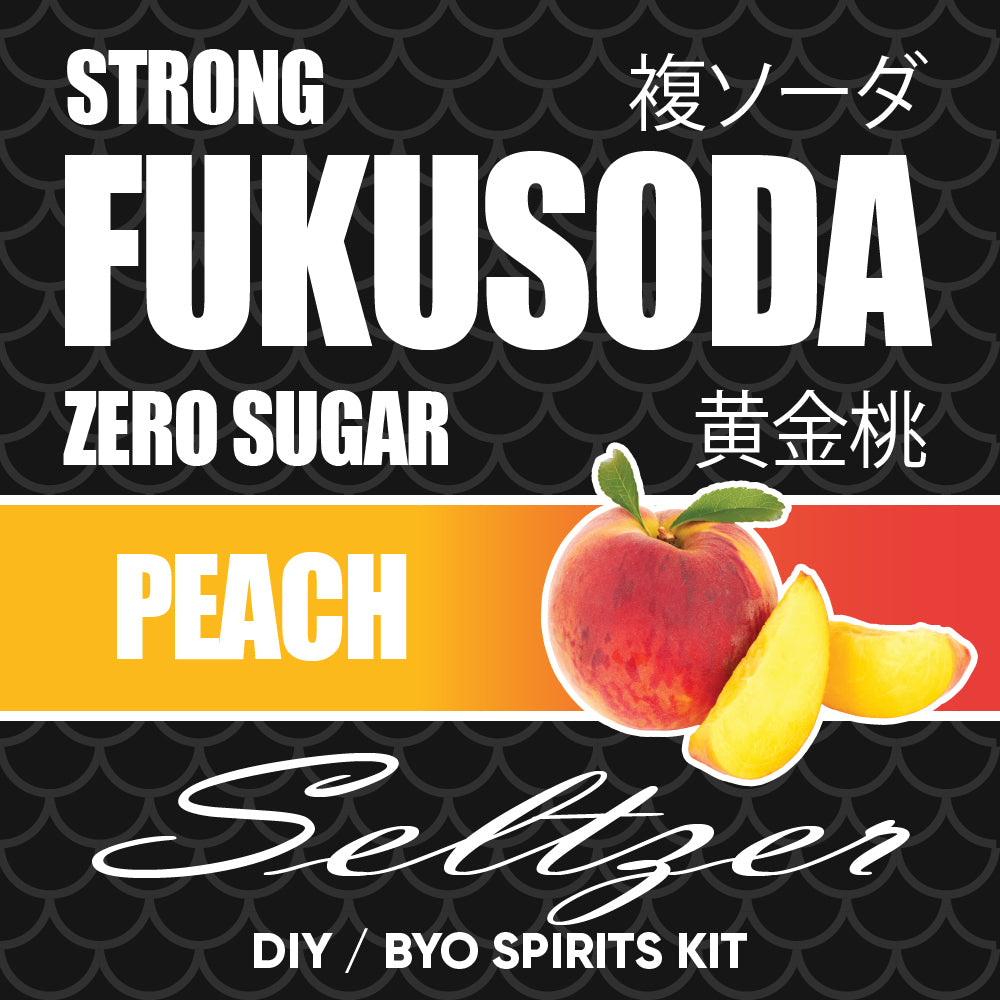 Hard FUKUSODA Peach Seltzer - Zero Sugar - DIY ~ BYO Spirits Keg Kit