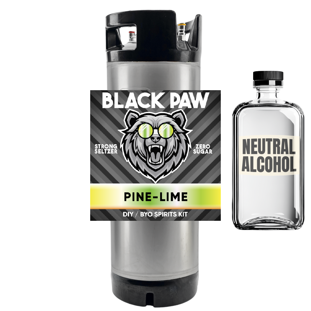 Black Paw Pine Lime Hard Seltzer - Zero Sugar - DIY ~ BYO Spirits Keg Kit