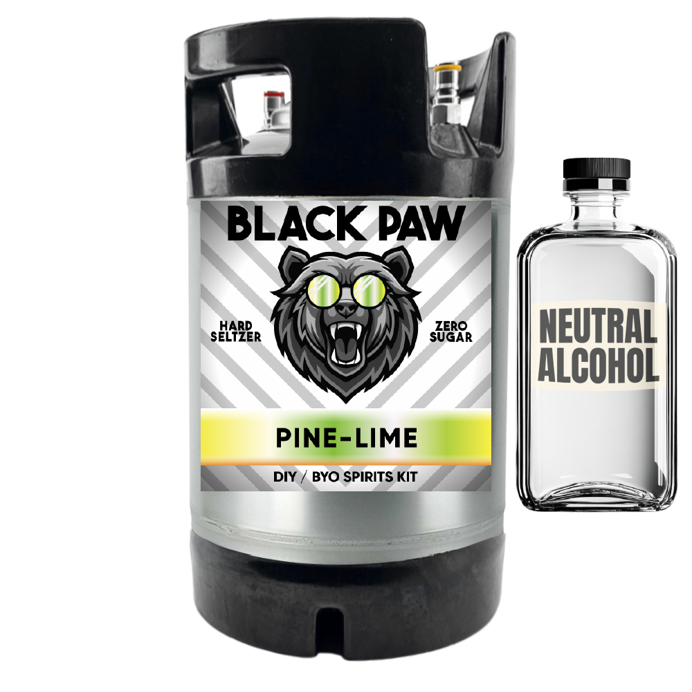 Black Paw Pine Lime Hard Seltzer - Zero Sugar - DIY ~ BYO Spirits Keg Kit
