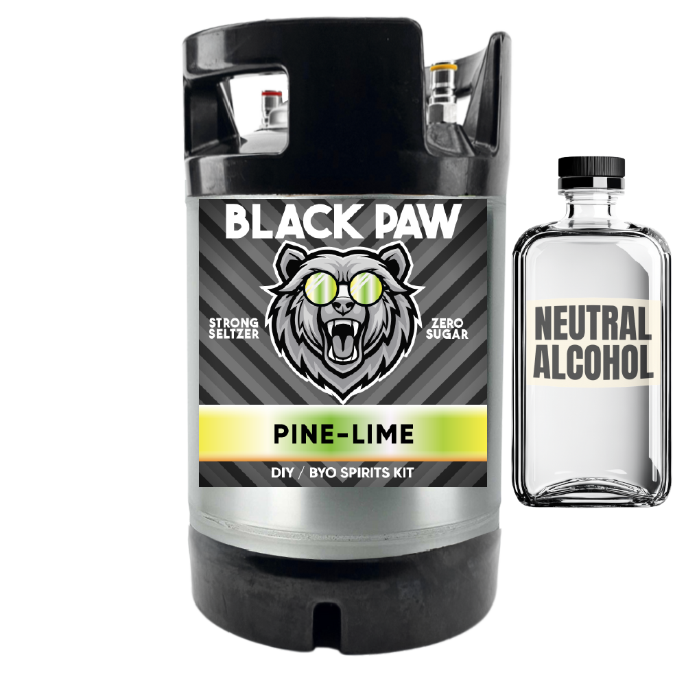 Black Paw Pine Lime Hard Seltzer - Zero Sugar - DIY ~ BYO Spirits Keg Kit