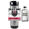 Black Paw Hard Seltzer passion fruit DIY BYO spirits kit with a bottle of neutral alcohol on a white background.