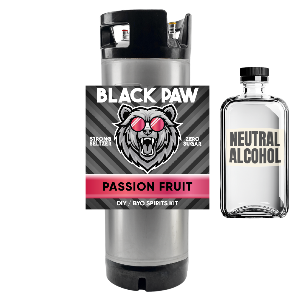 Hard Black Paw Passionfruit Seltzer - Zero Sugar - DIY ~ BYO Spirits Keg Kit