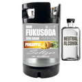 Keg labeled 'Hard Köketsu Pineapple Zero Sugar' and a bottle labeled 'Neutral Alcohol' on a white background.