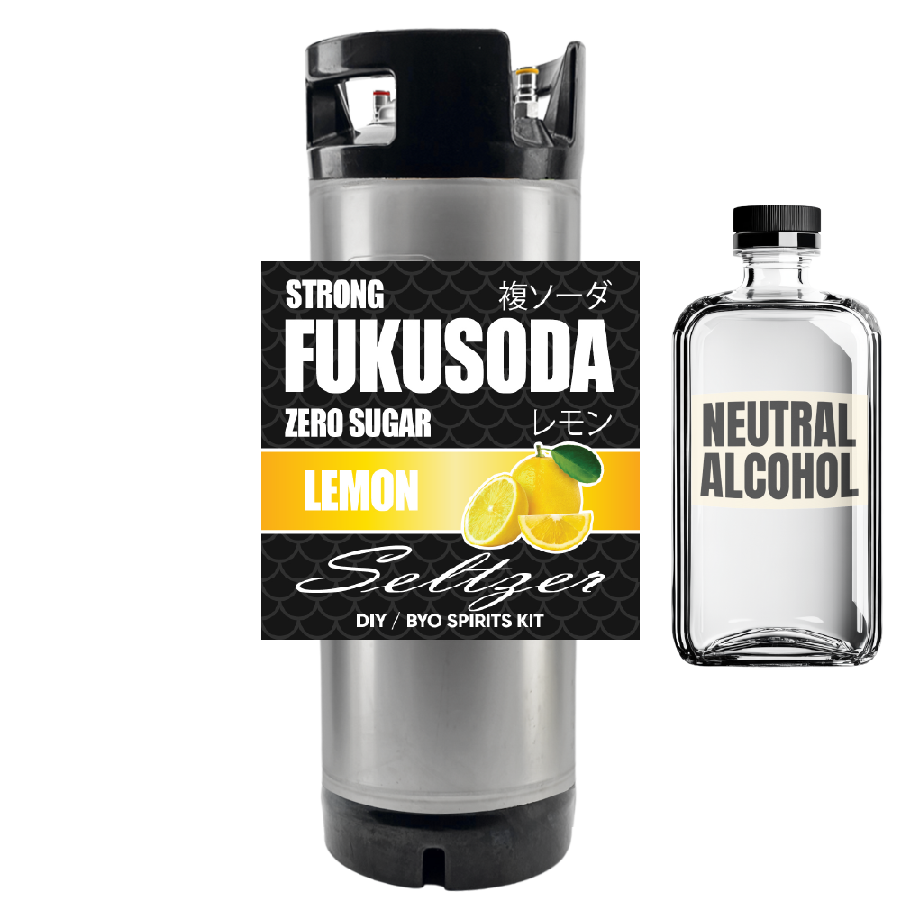 Hard FUKUSODA Lemon Seltzer - Zero Sugar - DIY ~ BYO Spirits Keg Kit