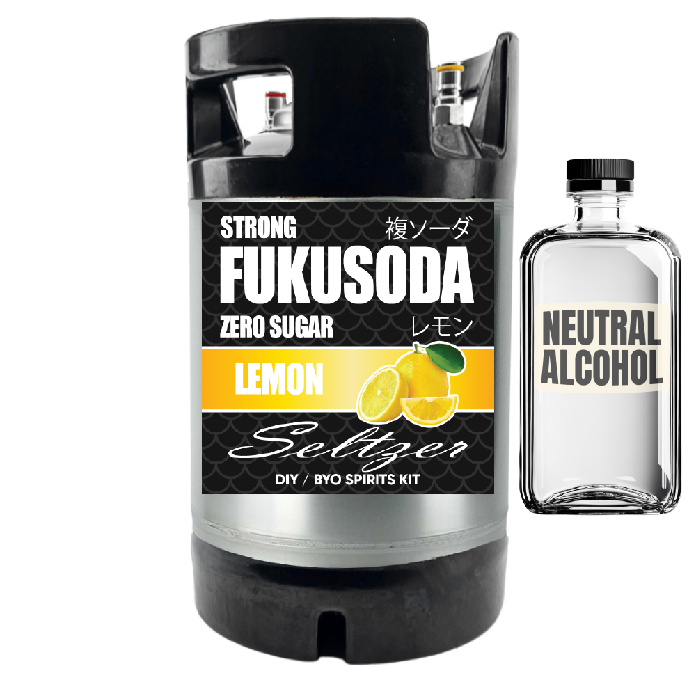Hard FUKUSODA Lemon Seltzer - Zero Sugar - DIY ~ BYO Spirits Keg Kit