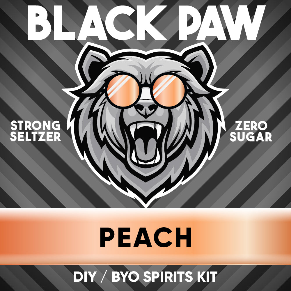 Black Paw Peach Hard Seltzer - Zero Sugar - DIY ~ BYO Spirits Keg Kit