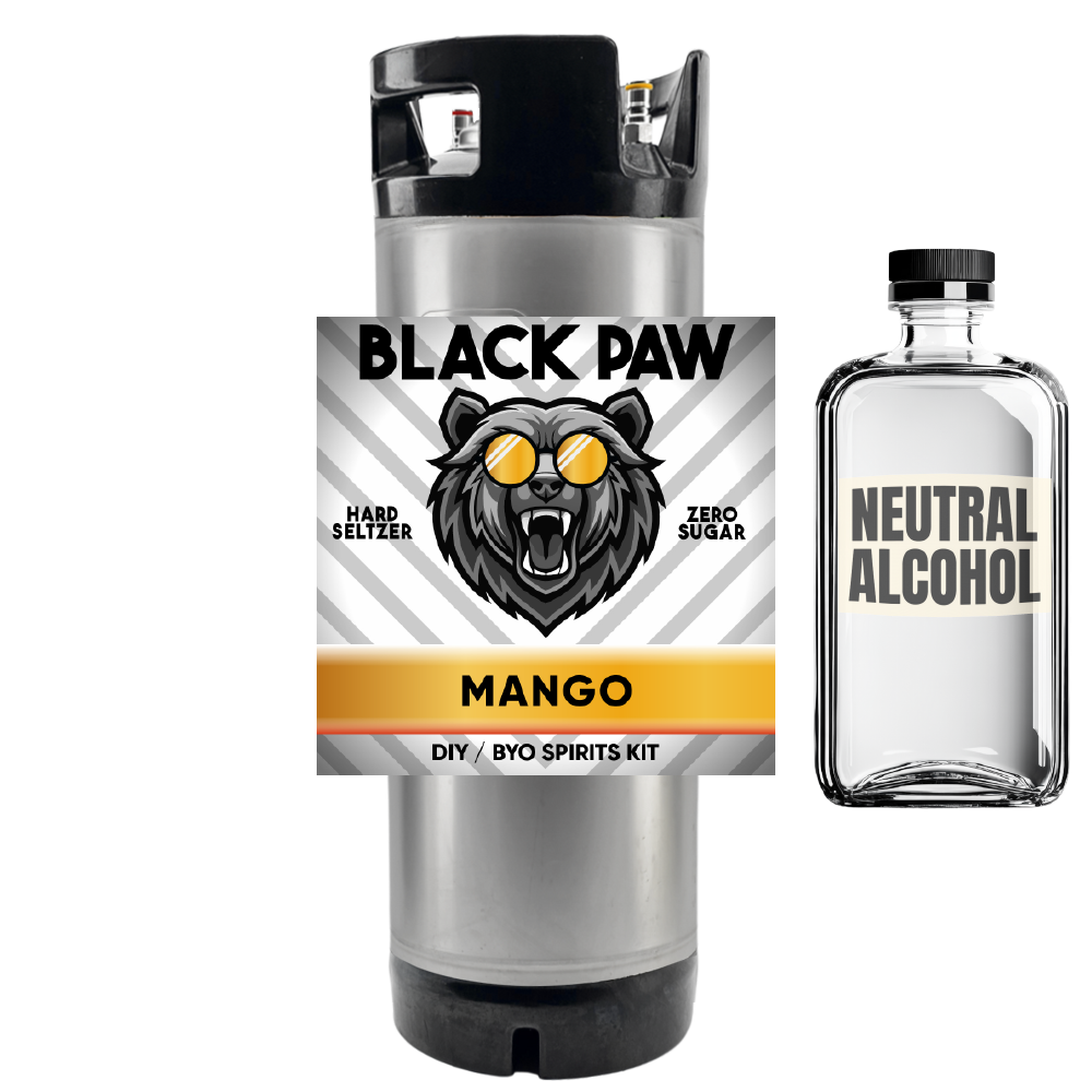 Black Paw Mango Hard Seltzer - Zero Sugar - DIY ~ BYO Spirits Keg Kit