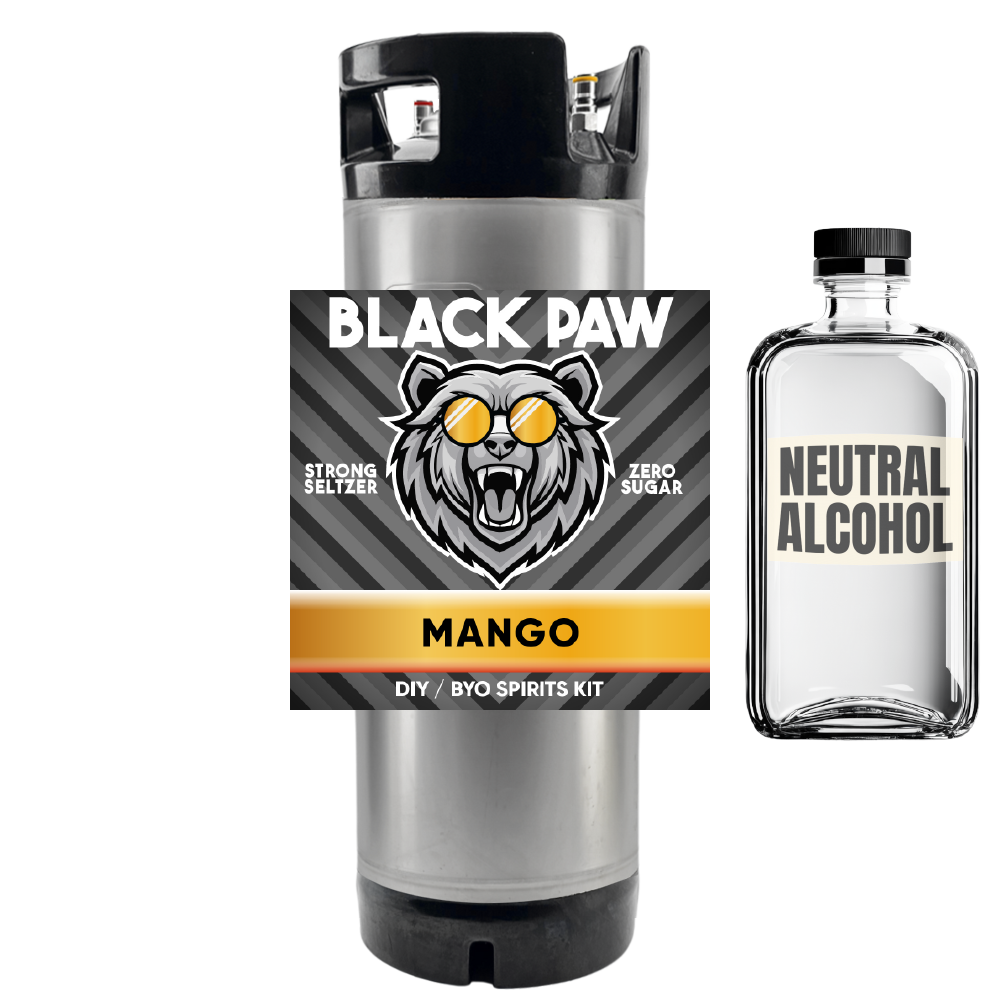 Black Paw Mango Hard Seltzer - Zero Sugar - DIY ~ BYO Spirits Keg Kit
