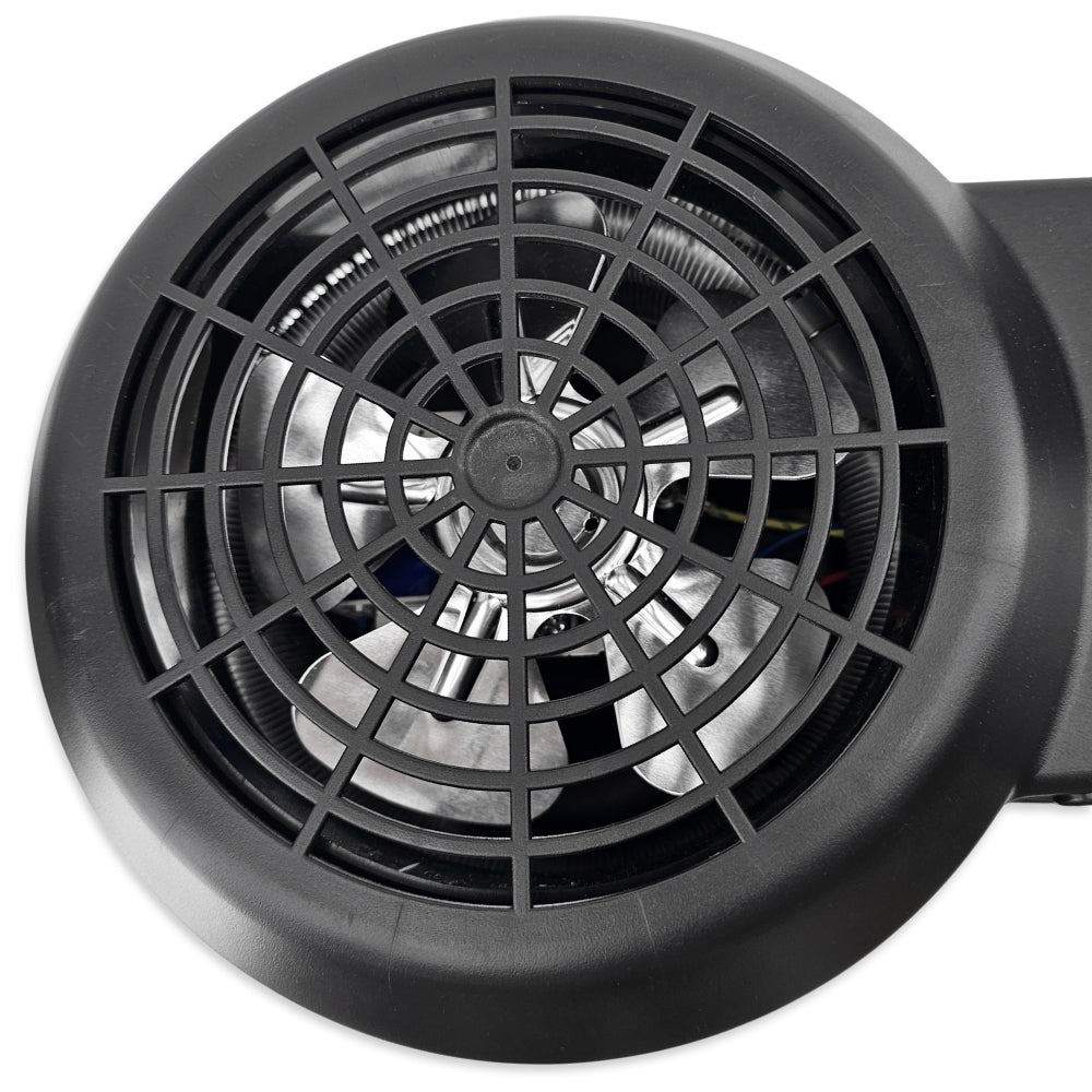 Close up of the PolyPhoenix Fan Condensor and Ribbed Cooling Coils.