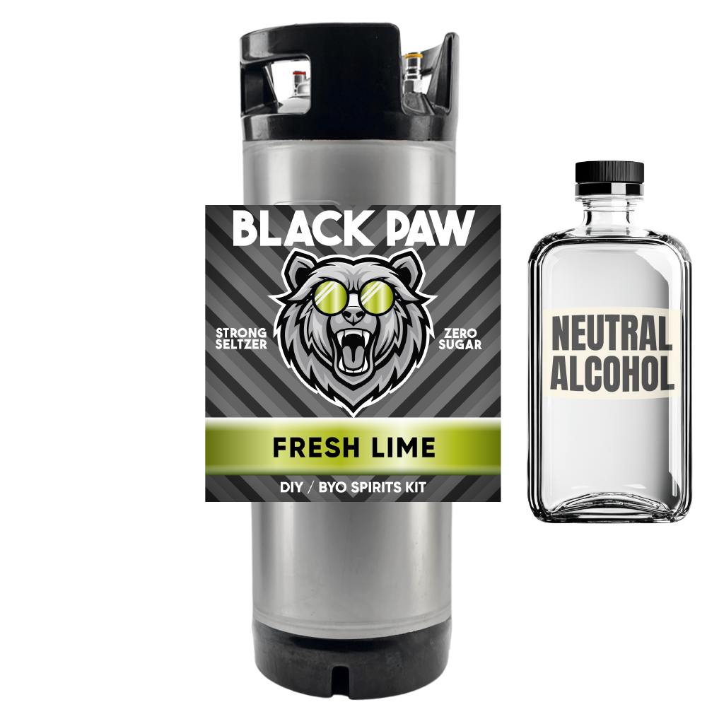Black Paw Fresh Lime Hard Seltzer - Zero Sugar - DIY ~ BYO Spirits Keg Kit