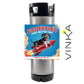 Boozehound hard red pub soda ready to keg kit with Vinka branding on a white background