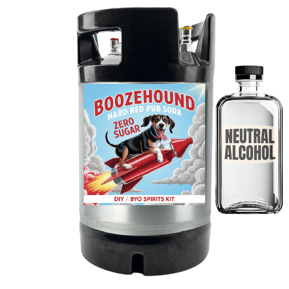 Boozehound Hard Red Pub Soda - Creaming Soda - Zero Sugar - DIY ~ BYO Spirits Keg Kit