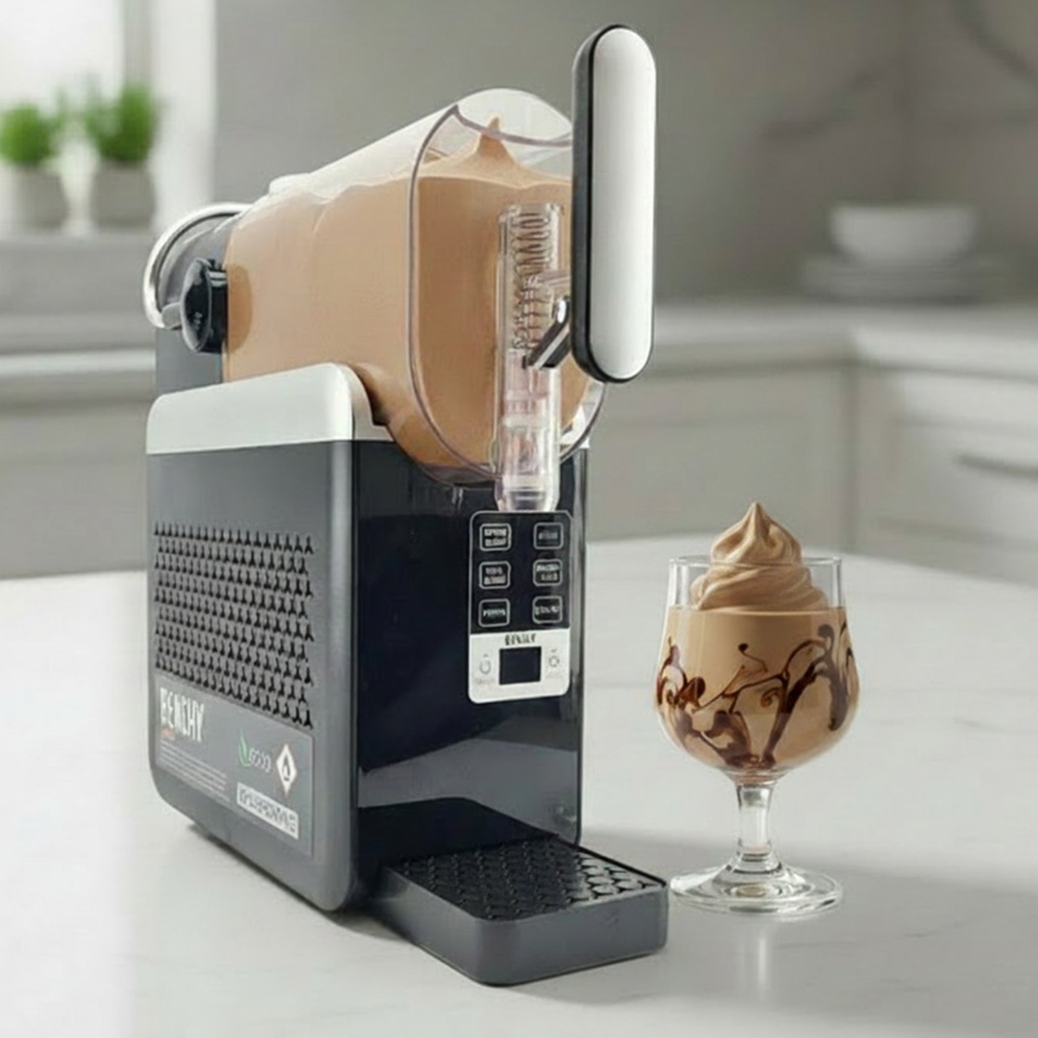 Frozen Mudslide inside a Benchy Slushy Machine.