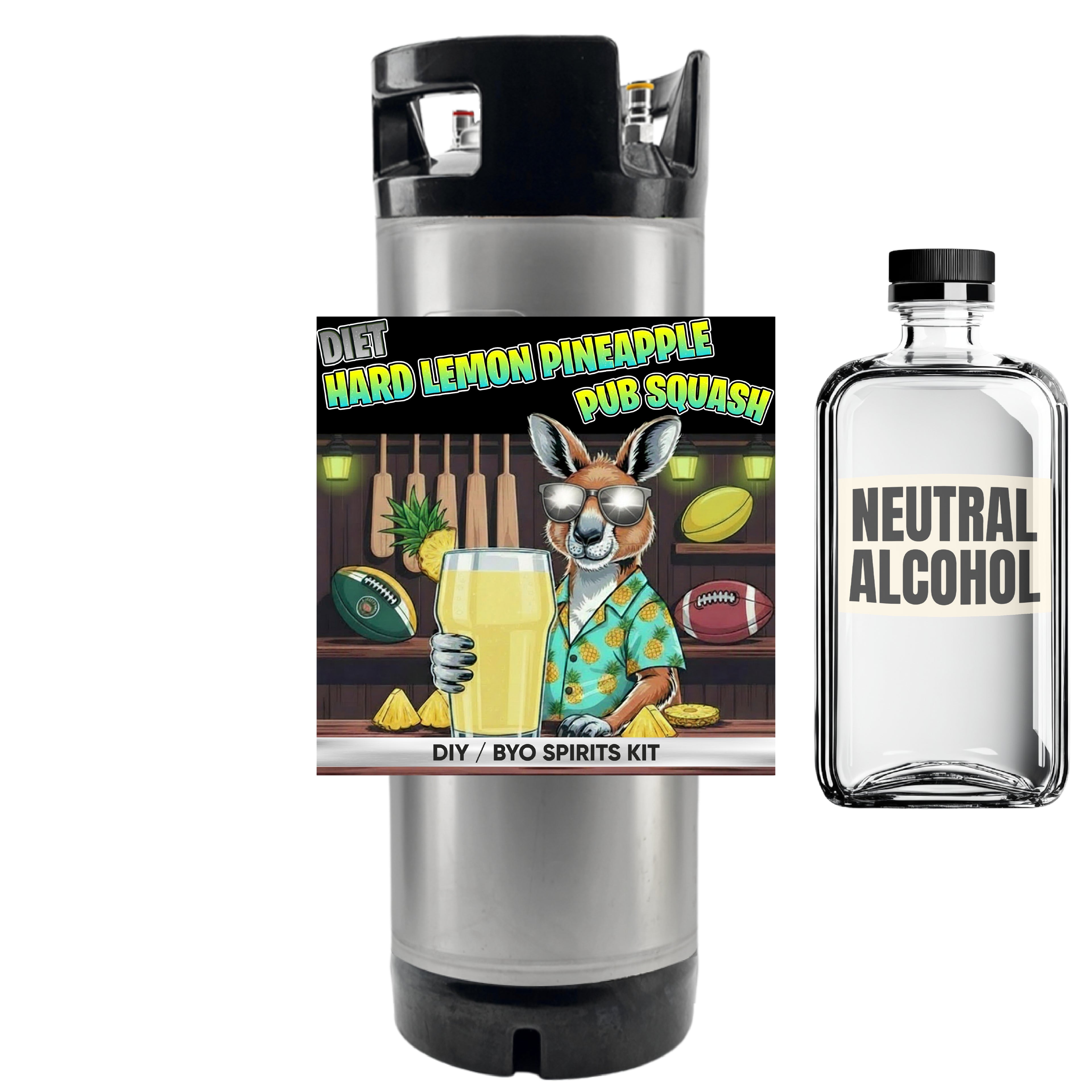 Hard Lemon Pineapple Pub Squash - Diet - DIY ~ BYO Spirits Keg Mix Kit