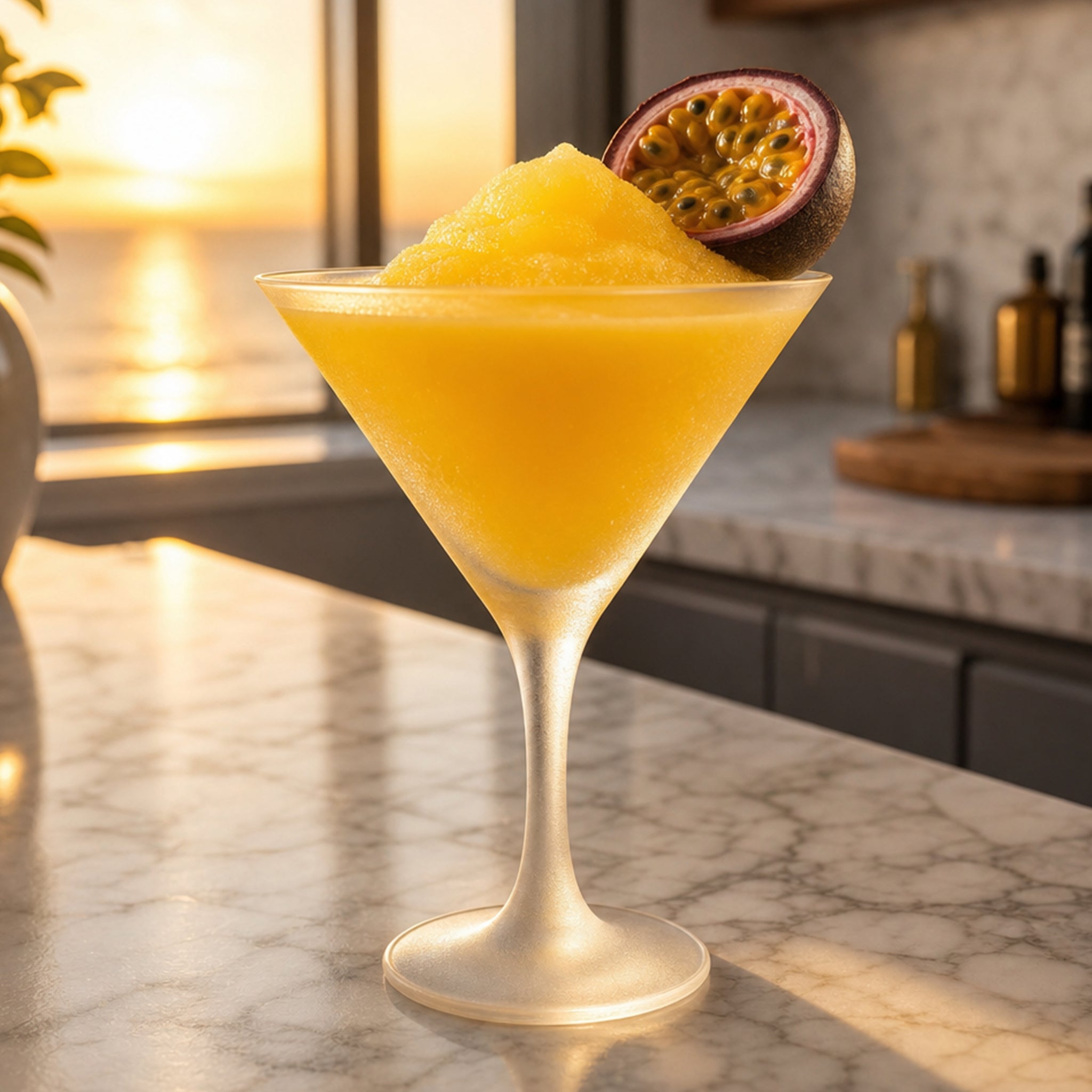 Frozen Pornstar Martini Slushy at sunset overlooking the 90 mile beach.