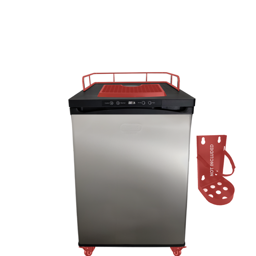 KegLand Series 4 Budget Kegerator. It does not include a lot of items, marked in red.