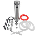 Triple Tap Brushed Stainless Font Kit with SS Duotight Short shank and Black handle (Without Tap) - KegLand