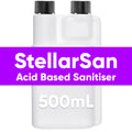 100% Food Grade non-rinse sanitiser that can be diluted to 500L with our dual chamber mixing bottle compartment. Simply twist off the small measuring compartments lid, squeeze the bottle and it will start to fill that chamber only.