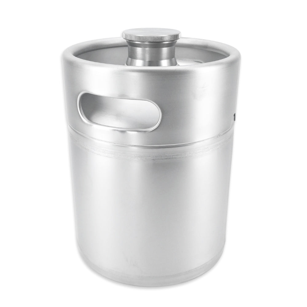 KegLand 2L Stainless Steel Mini Keg with standard flat blank screwtop lid.