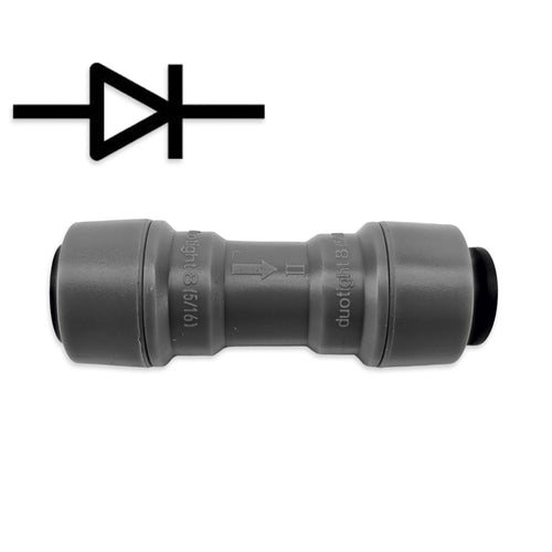 This very handy fitting could save you your regulator and is a good investment. This particular type of check valve has low opening pressure of only 1psi.