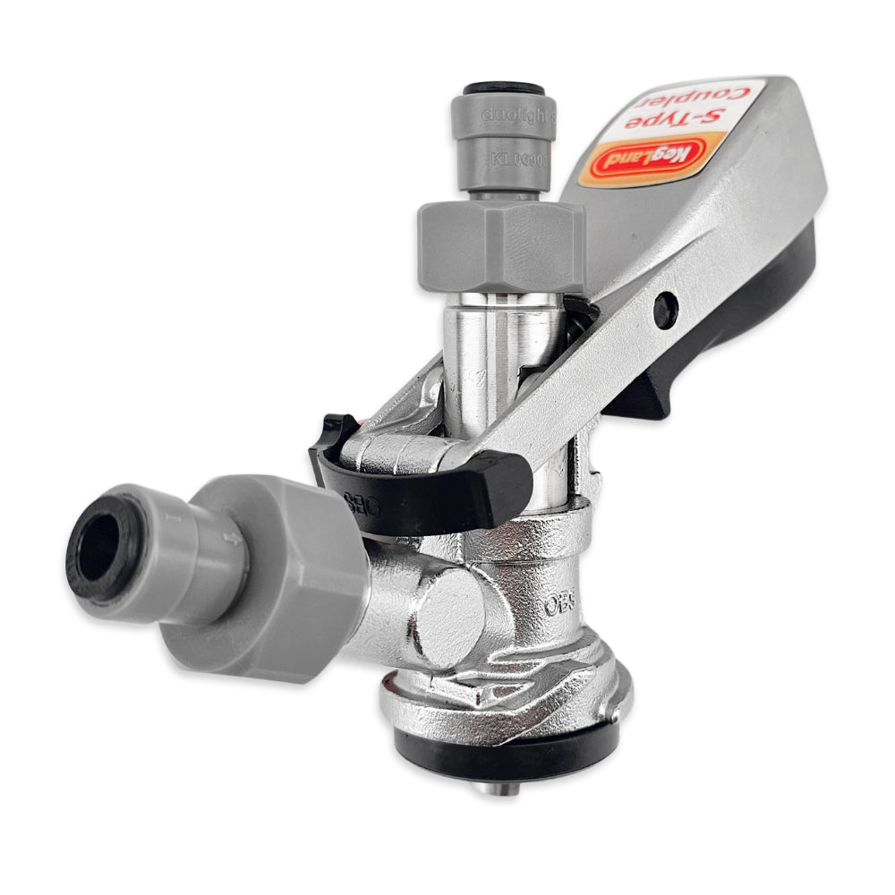 Commonly referred to as the "Twist On Coupler" for the twist style kegs that aren't D-Type.
Suitable for attaching Asahi, Heineken, Hofbrau Kegs