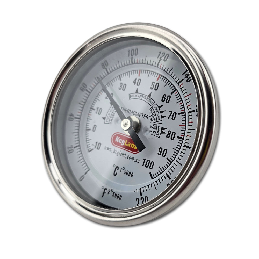 Deluxe BBQ Smoker Thermometer with Calibration - 3 Silver Dial