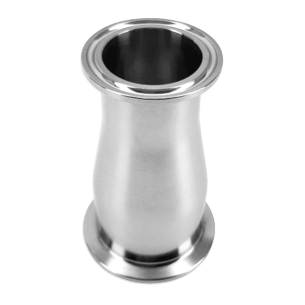 2 Inch to 1.5 Inch TC Concentric Reducing Cone. Primarily used to adapt a 2" TC port to a 1.5" TC port quickly and easily.