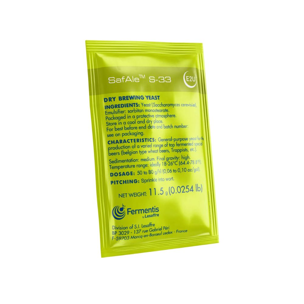 Fermentis SafAle S-33 x 11.5g Yeast - KegLand
