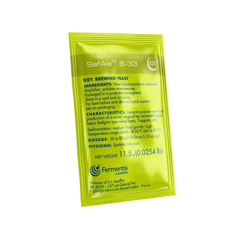 Fermentis SafAle S-33 x 11.5g Yeast - KegLand