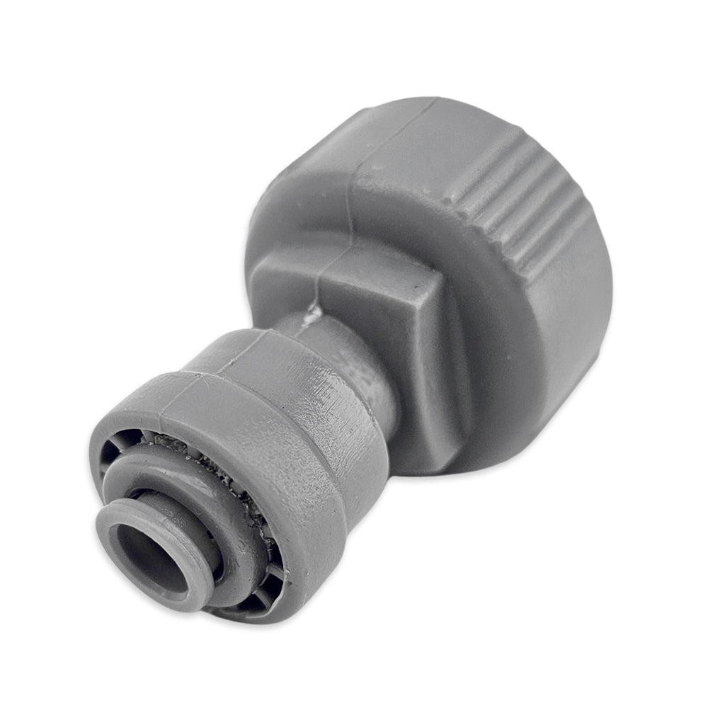 Gray plastic fitting on a white background