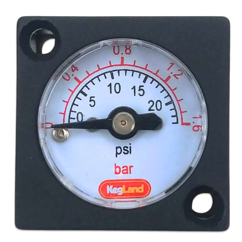 Pressure gauge with psi and bar markings on a white background