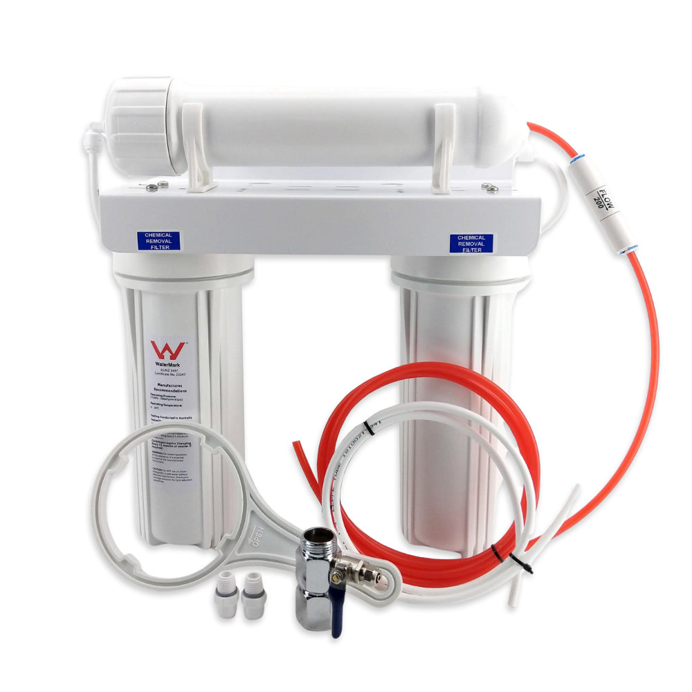 This 3 Stage Wall Mount Reverse Osmosis System is perfect for making non potable water such as bore water safe for human consumption. 