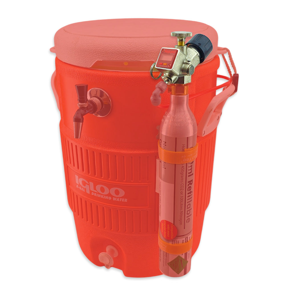 This extremely versatile mini regulator can be used with either an Australian Sodastream Canister, the&nbsp;KegLand Sodastream Compatible Cylinders&nbsp;or the smaller disposable&nbsp;CO2 16g bulbs. If you would like to use the larger 74g disposable bulbs you can purchase&nbsp;the 74g bulb adaptor.
