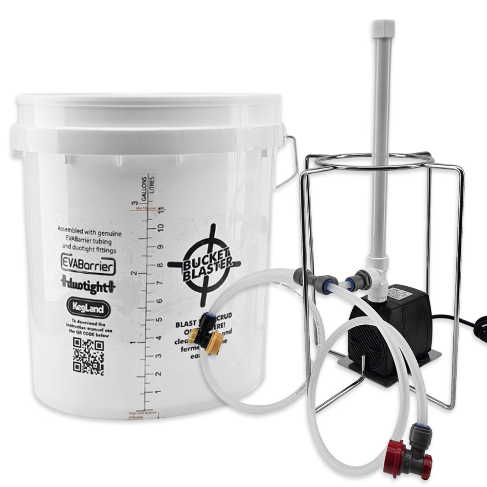 Simply set up the keg washer basin with your cleaner or sanitiser, set a keg or carboy on over the jet nozzle, power up pump and let the keg washer do the work.