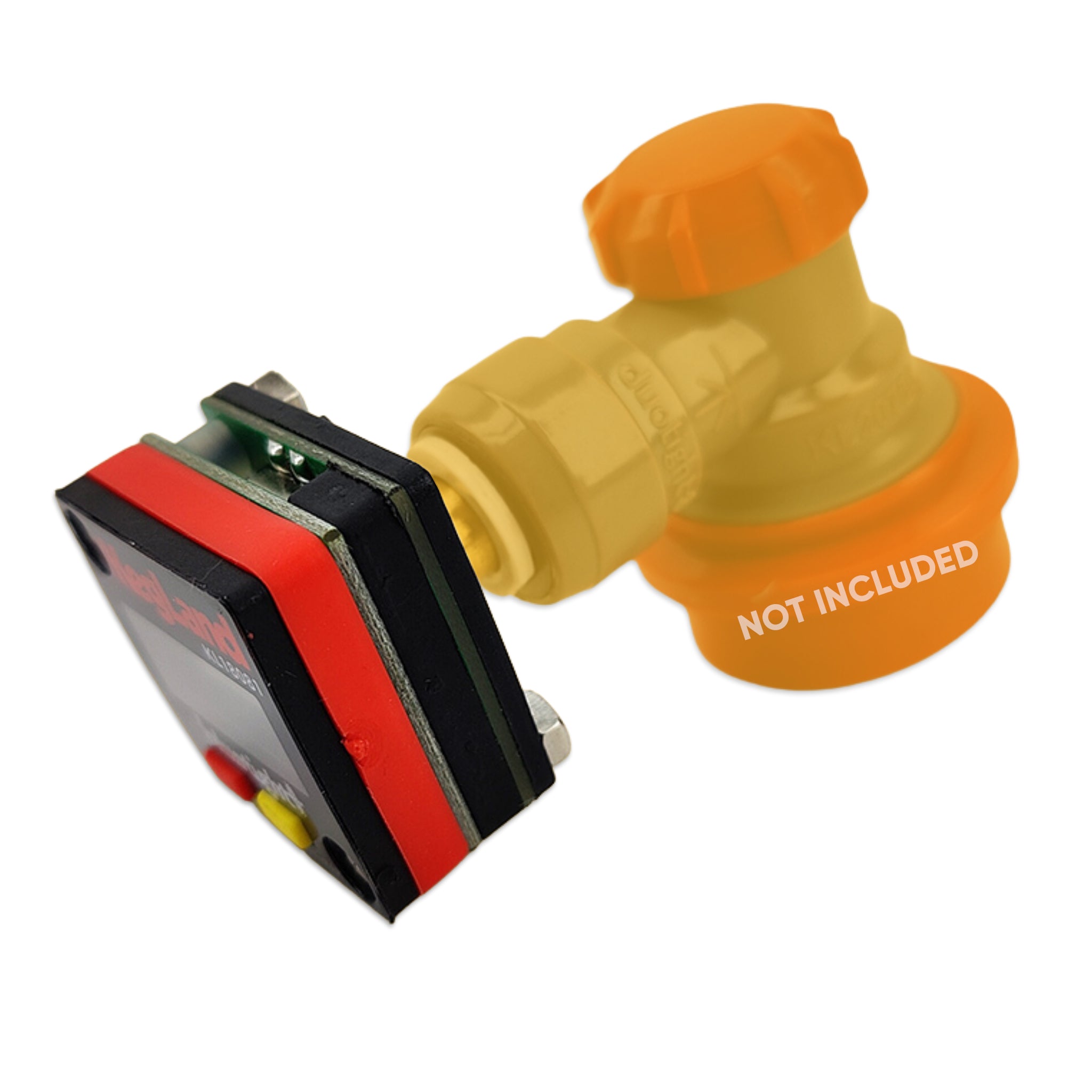 Mechanical valve and electronic component on a white background