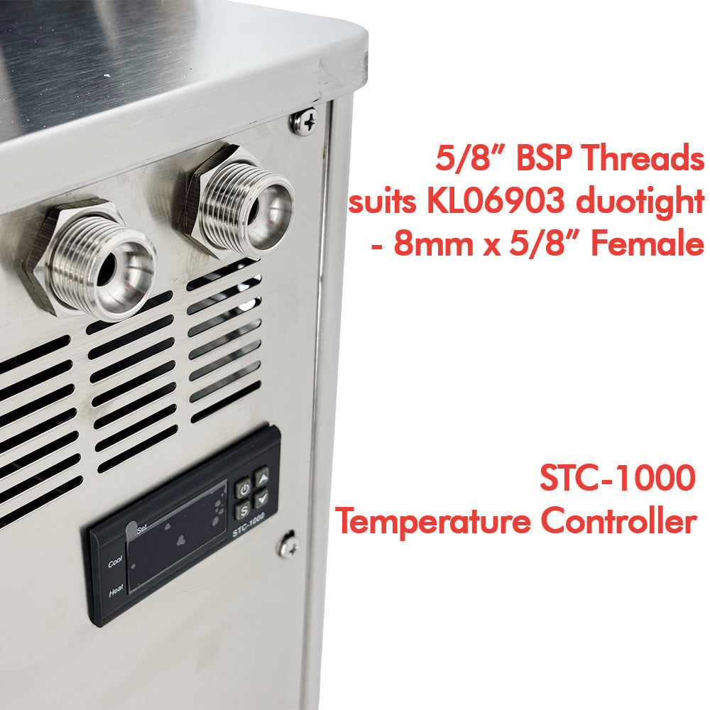 The Benchy Portable Keg Dispenser is the easiest way to setup a draft system. No ice required! Just plug in the keg and power and be pouring beers instantly.