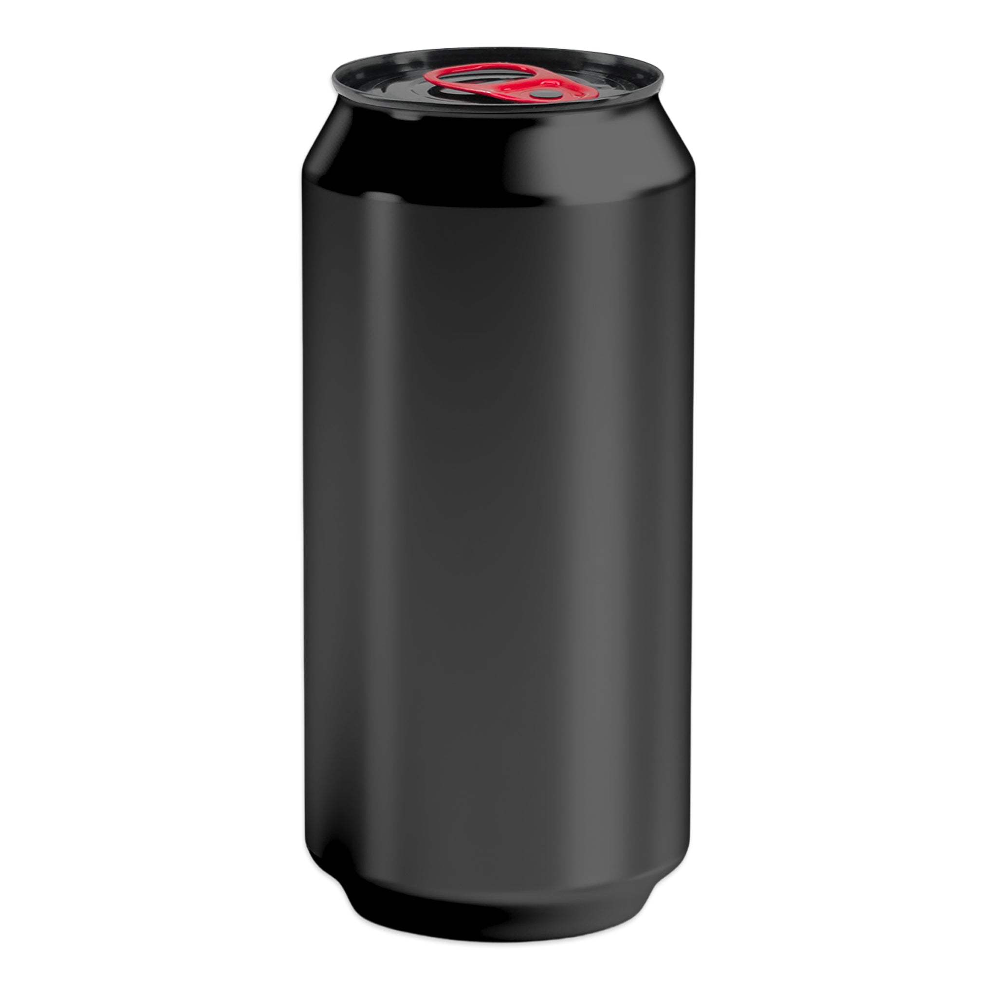 500mL Full Apeture Aluminium Can in black with KegLand Red Ring Pull.