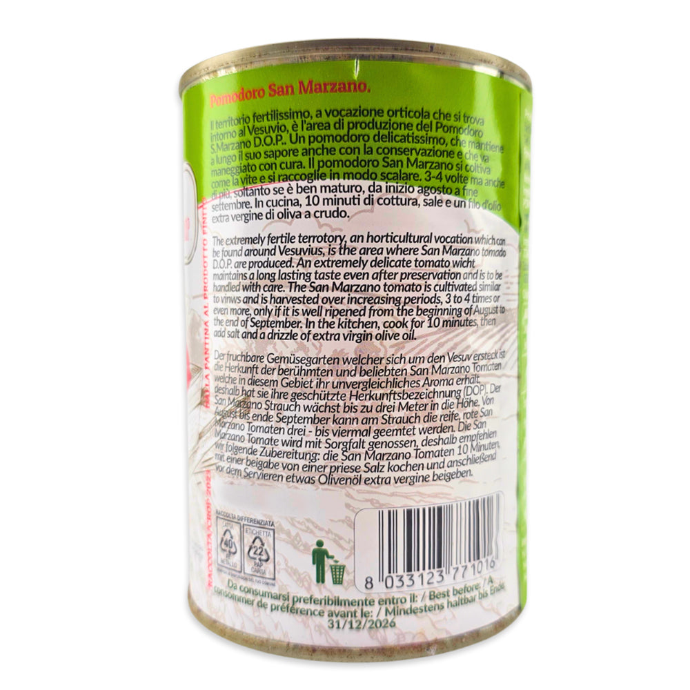 Said to be the best canned tomatoes money can buy, San Marzano plum tomatoes are unsurpassed for cooking as they have fewer seeds and firmer, meatier flesh. They cook down faster and retain a richer and sweeter flavour making them perfect for pasta and pizza sauces.