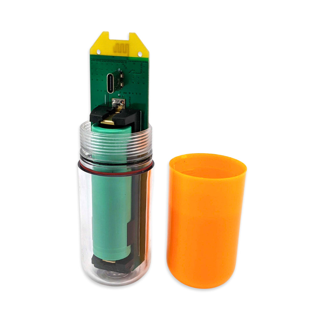 Yellow Base Model RAPT Pill. Measures Density of fermentation and temperature.
