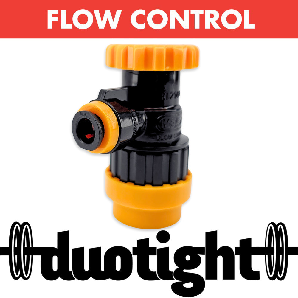 The flow control ball lock disconnect is made from highly chemical resistant materials with stainless springs and ball bearings - no cheap ABS plastics here.